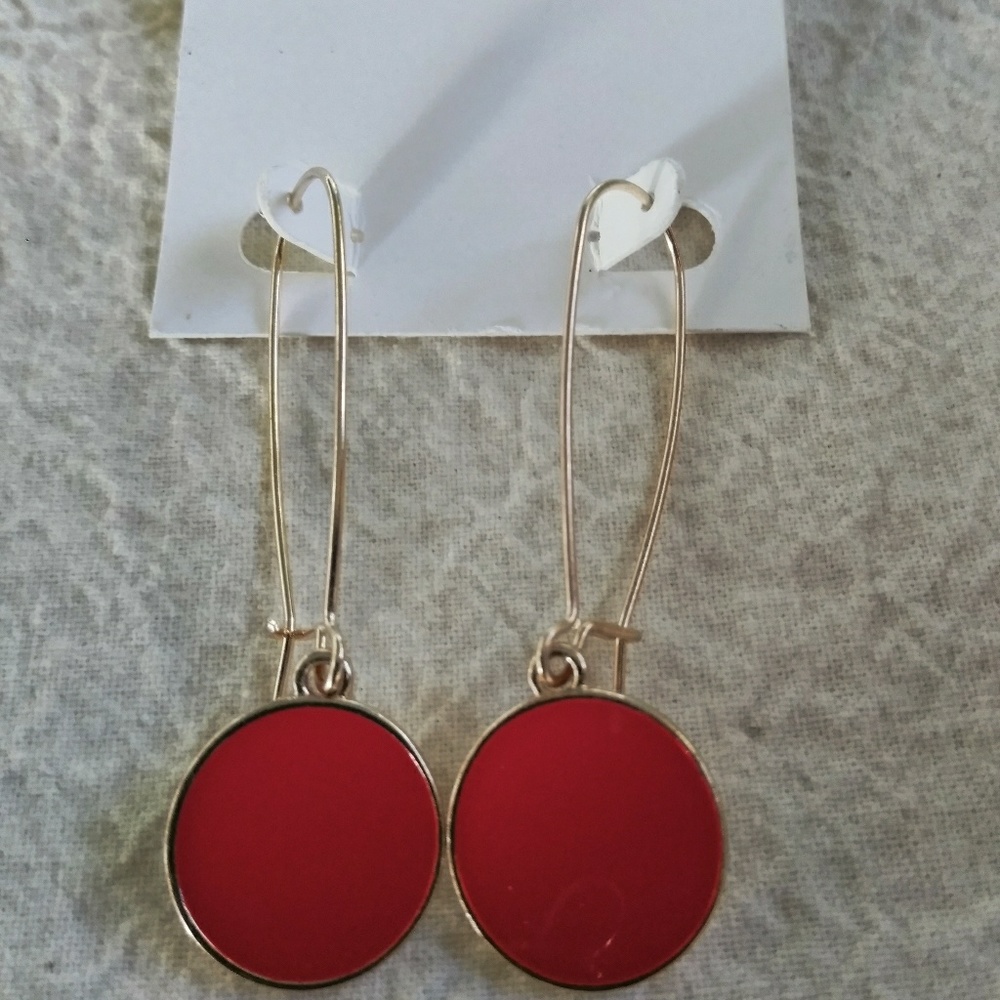 NWT Ricky Red Dangle Earrings